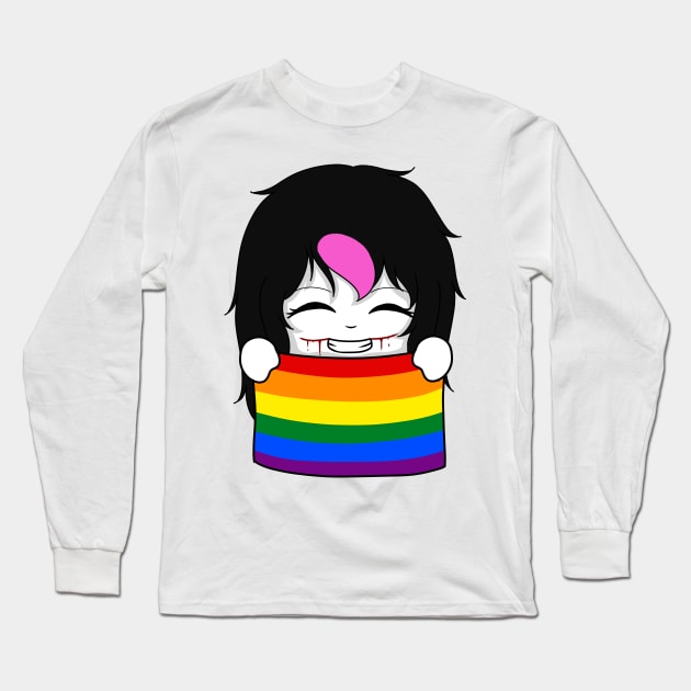 creepypasta pride chibi nina the killer Long Sleeve T-Shirt by LillyTheChibi